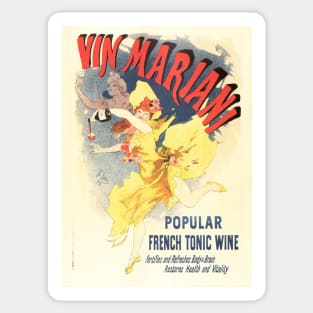 VIN MARIANI Popular French Tonic Wine Lithograph by Jules Cheret Sticker